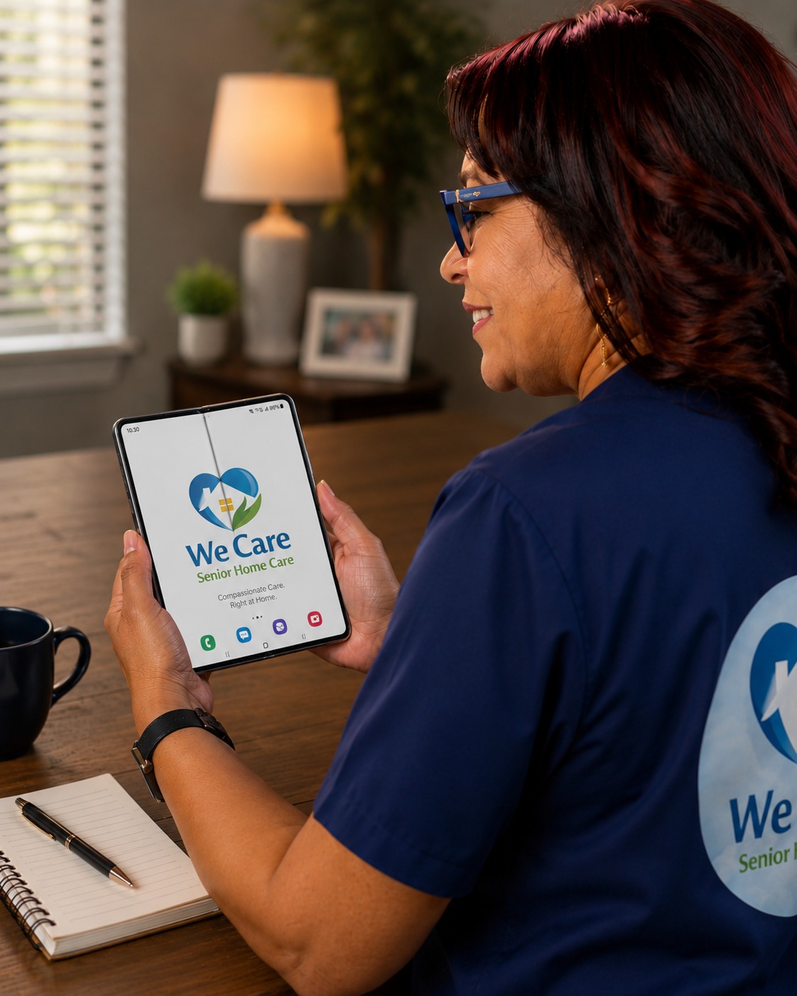 We Care founder staying connected with families through digital care coordination